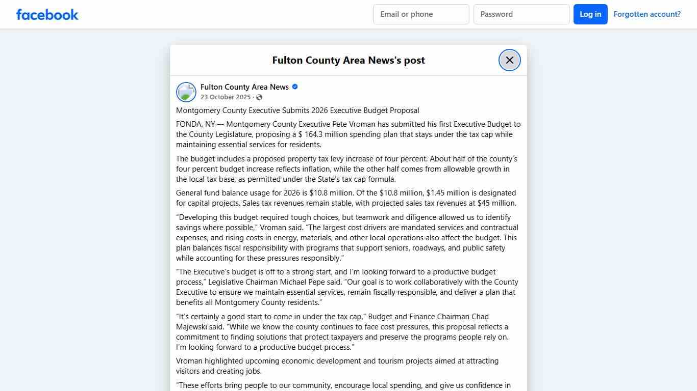 Montgomery County Executive... - Fulton County Area News | Facebook